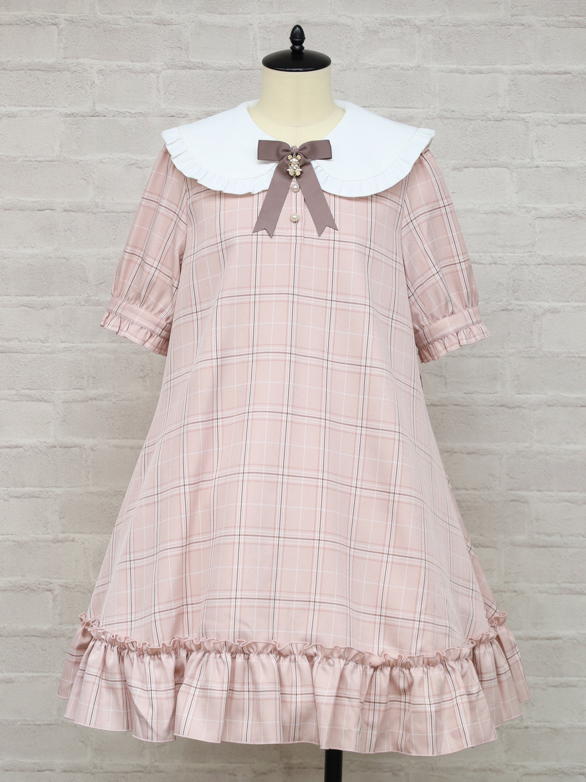 メンバーズセール対象】Teddy Check Aラインワンピース – Amavel