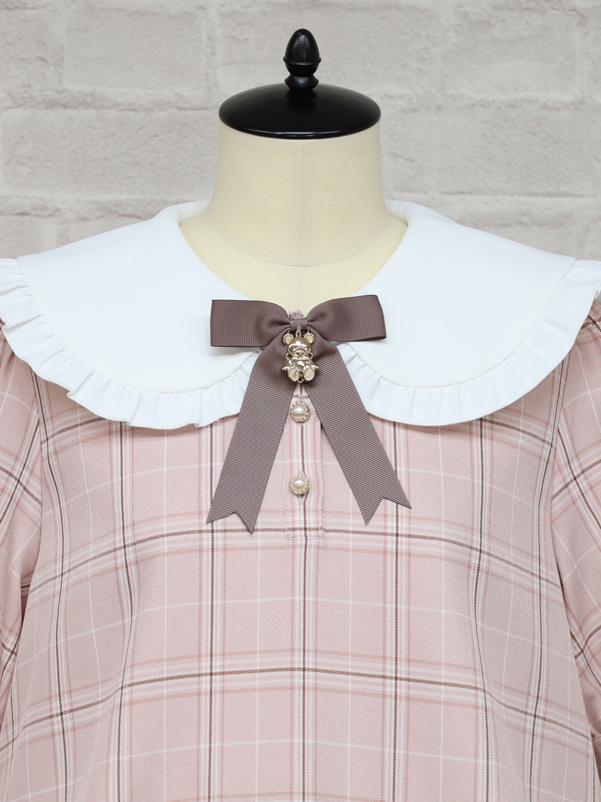 【メンバーズセール対象】Teddy Check Aラインワンピース