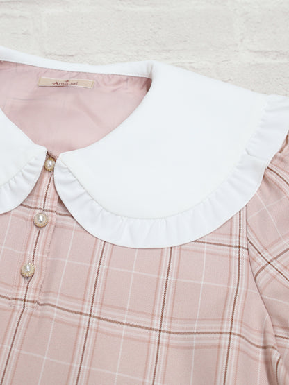 【メンバーズセール対象】Teddy Check Aラインワンピース