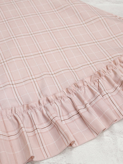 【メンバーズセール対象】Teddy Check Aラインワンピース