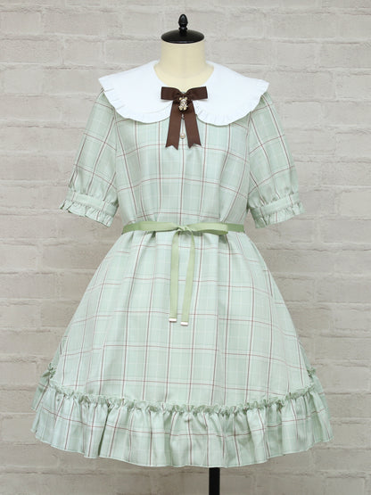 【メンバーズセール対象】Teddy Check Aラインワンピース