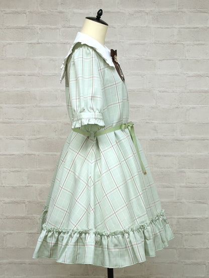 【メンバーズセール対象】Teddy Check Aラインワンピース