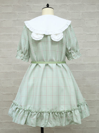 【メンバーズセール対象】Teddy Check Aラインワンピース