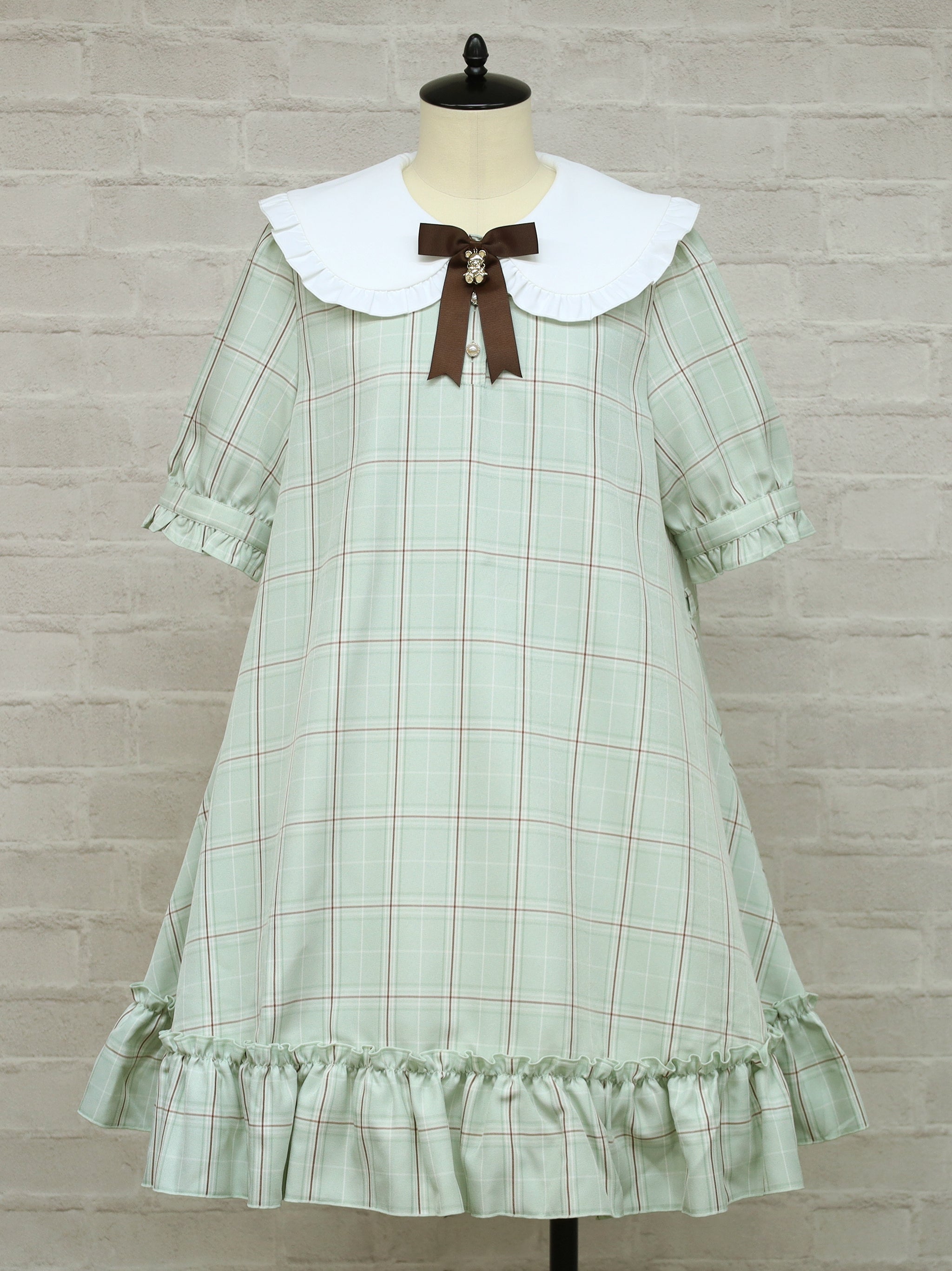【メンバーズセール対象】Teddy Check Aラインワンピース