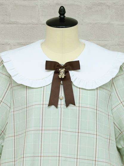 【メンバーズセール対象】Teddy Check Aラインワンピース