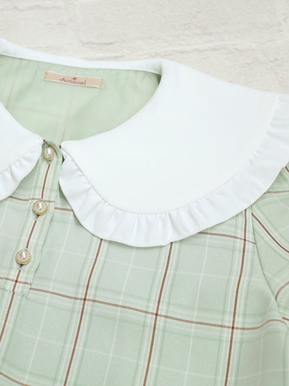 【メンバーズセール対象】Teddy Check Aラインワンピース
