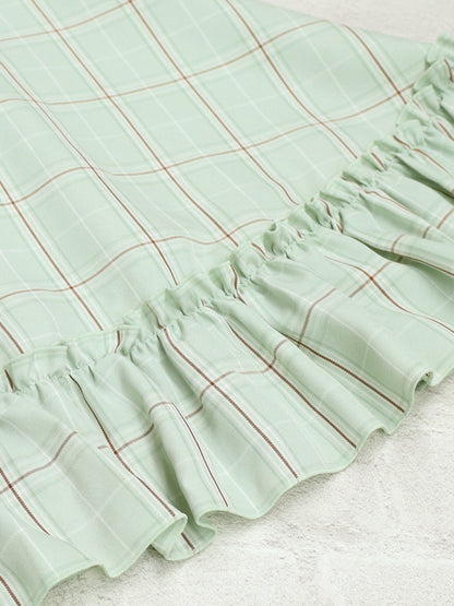 【メンバーズセール対象】Teddy Check Aラインワンピース