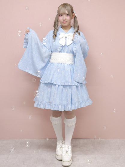 【メンバーズセール対象】はなてまり浴衣ワンピース サックス（SaxeBlue） FREE ｜Amavel（アマベル）公式サイト