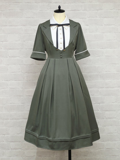Gentle Lady ミドル丈半袖ワンピース カーキ（Khaki） FREE ｜Amavel（アマベル）公式サイト