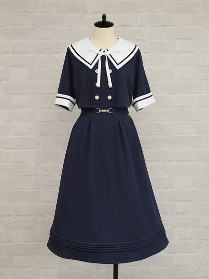 Classical Line セットアップ風ミドル丈ワンピース