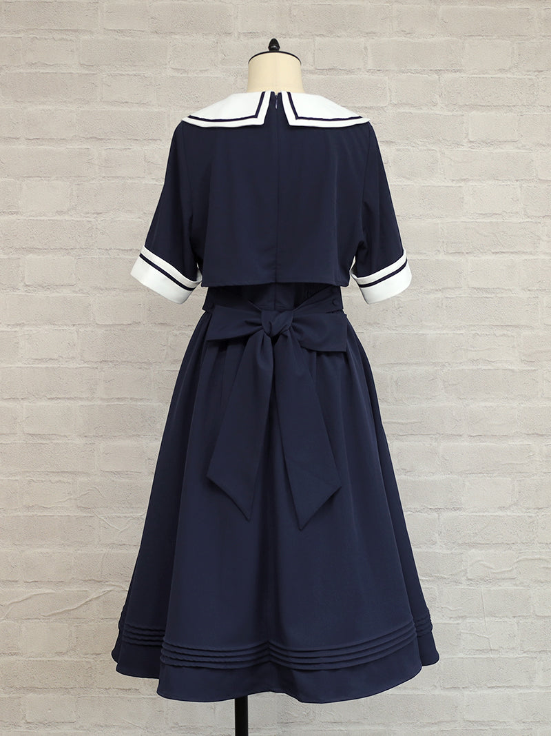 Classical Line セットアップ風ミドル丈ワンピース