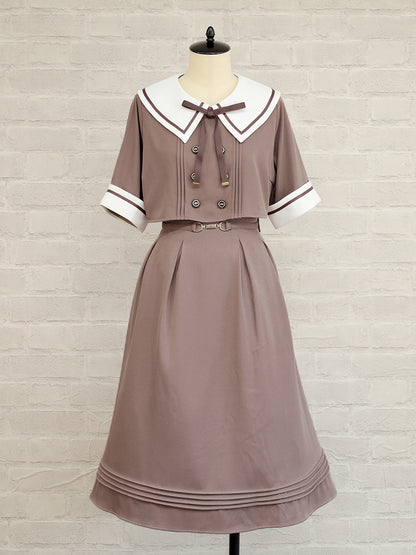 Classical Line セットアップ風ミドル丈ワンピース