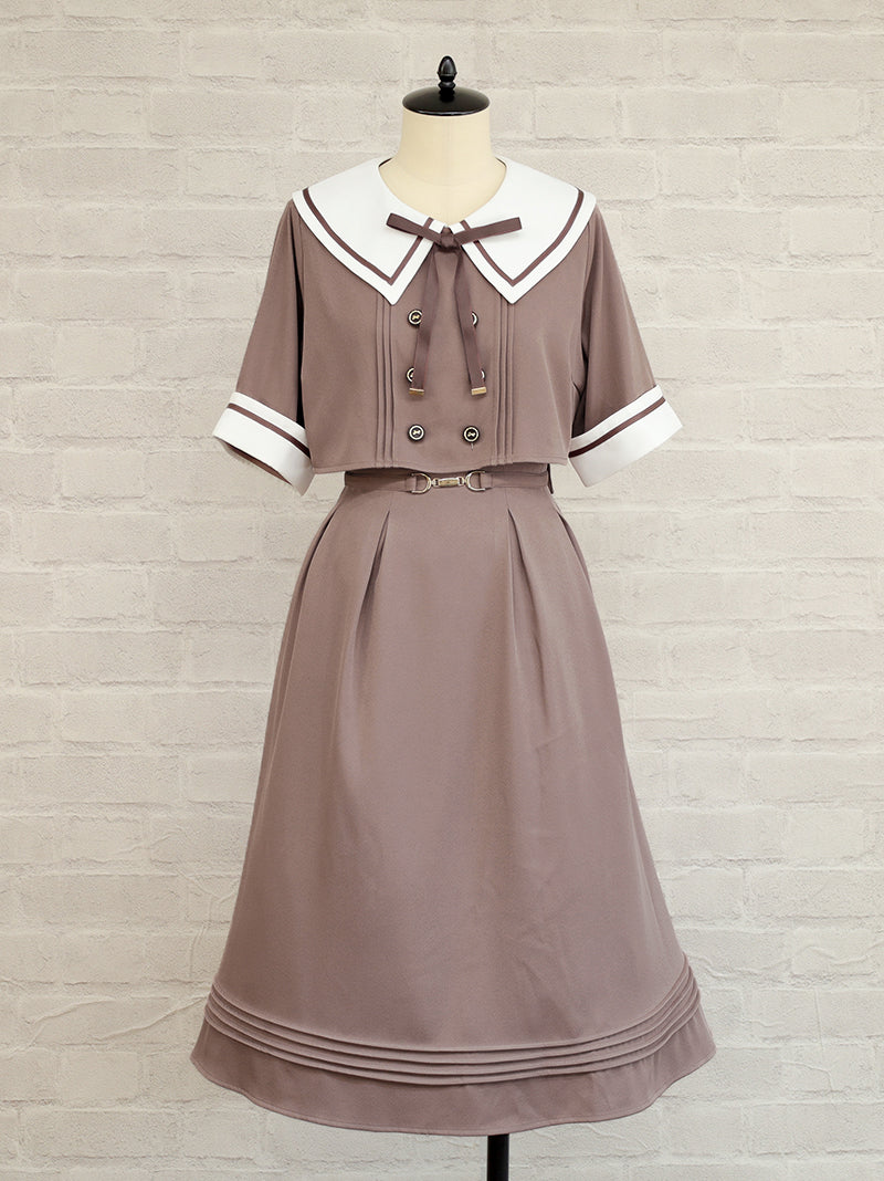 Classical Line セットアップ風ミドル丈ワンピース
