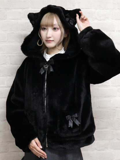 【2Buy10%除外】ねこみみファーブルゾン