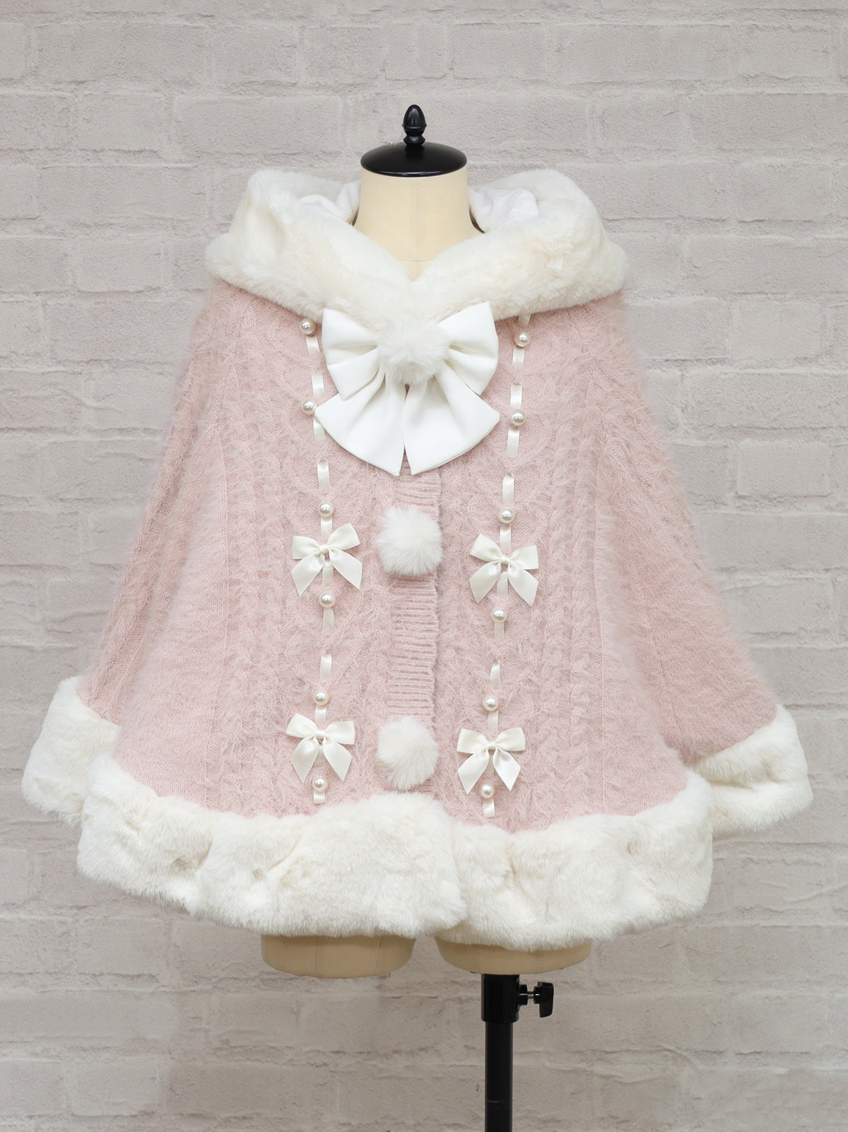 ハートケーブル編みニットポンチョ ピンク（Pink） FREE ｜Amavel（アマベル）公式サイト