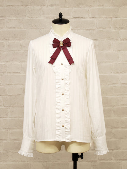 Majestic Knight フリルコットンブラウス ボルドー（Bordeaux） FREE ｜Amavel（アマベル）公式サイト