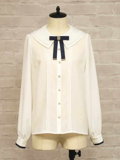 Petite Grâce ダブルカラーブラウス ネイビー（Navy） FREE ｜Amavel（アマベル）公式サイト