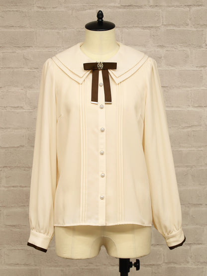 Petite Grâce ダブルカラーブラウス ブラウン（Brown） FREE ｜Amavel（アマベル）公式サイト