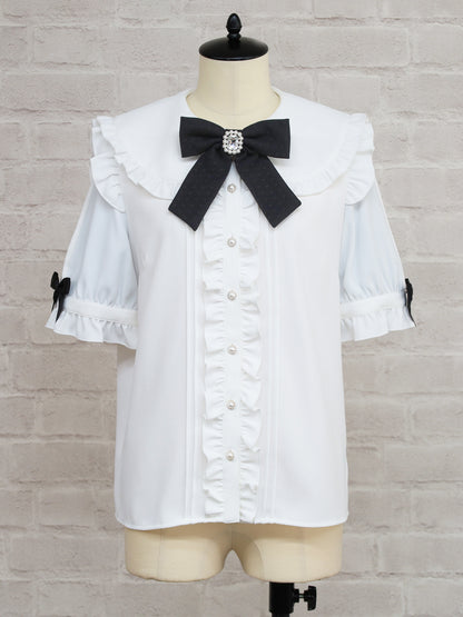 ドットチュールブラウス アイボリー（Ivory） FREE ｜Amavel（アマベル）公式サイト