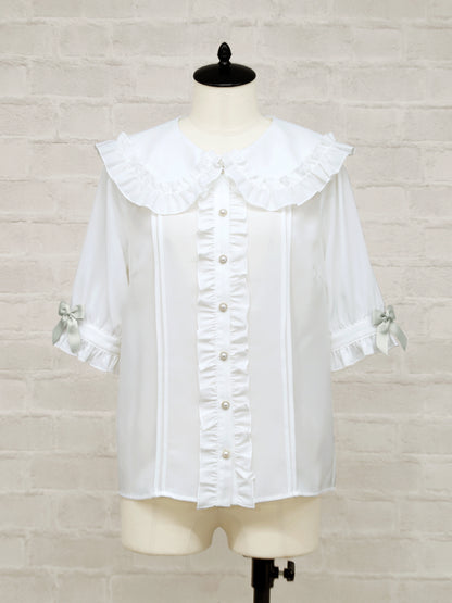 ホイップフリルブラウス サックスグレー（SaxeGray） FREE ｜Amavel（アマベル）公式サイト