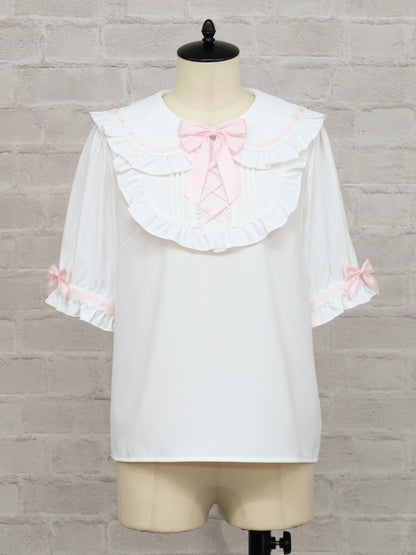 Chērie Lace レースアップブラウス ピンク（Pink） FREE ｜Amavel（アマベル）公式サイト