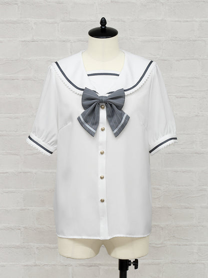 Marin Ribbon セーラーブラウス グレー（Gray） FREE ｜Amavel（アマベル）公式サイト