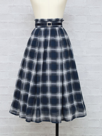 シアーチェックスカート ネイビー（Navy） FREE ｜Amavel（アマベル）公式サイト