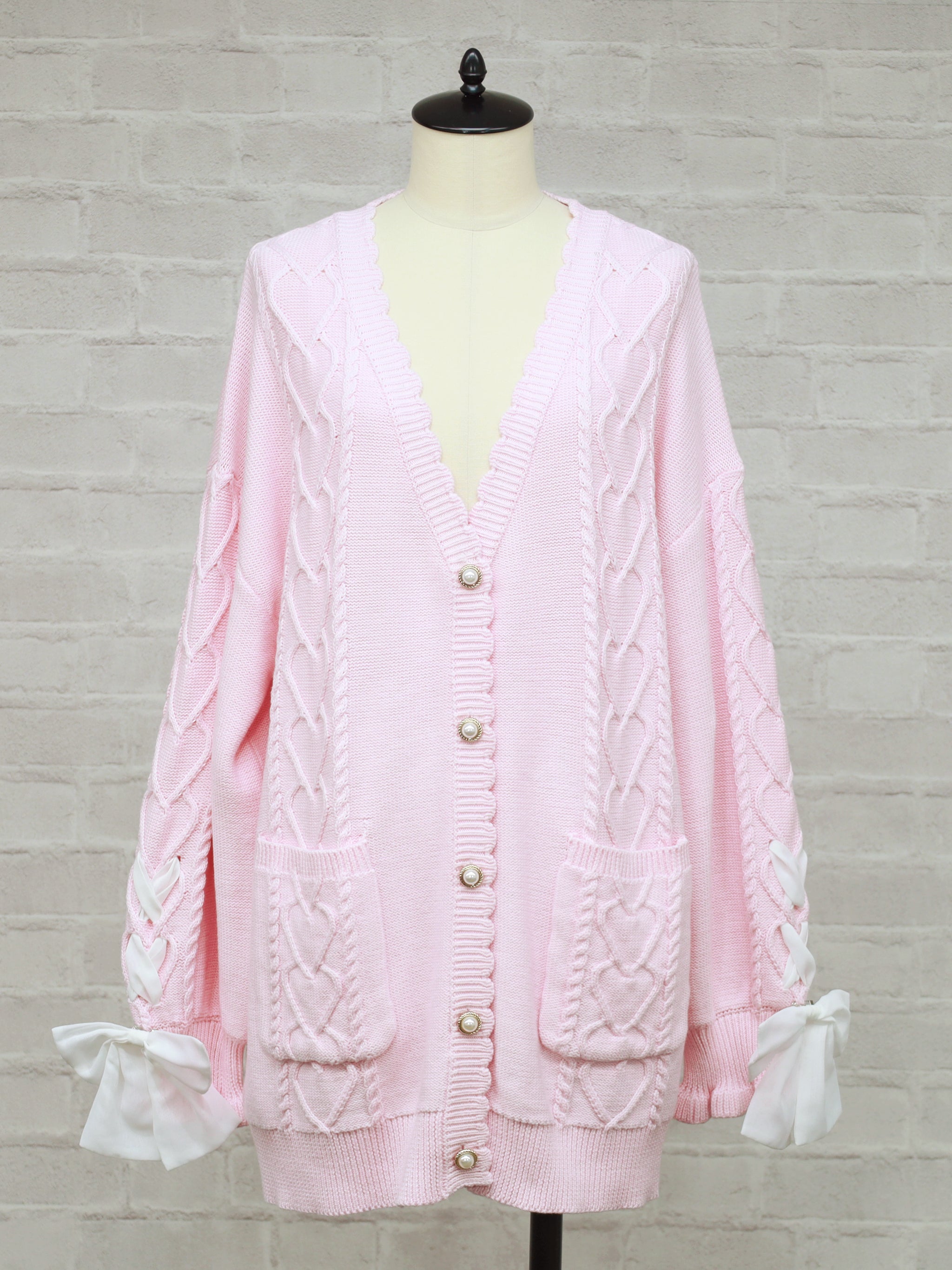 Sugar Ribbon ロングカーディガン ピンク（Pink） FREE ｜Amavel（アマベル）公式サイト