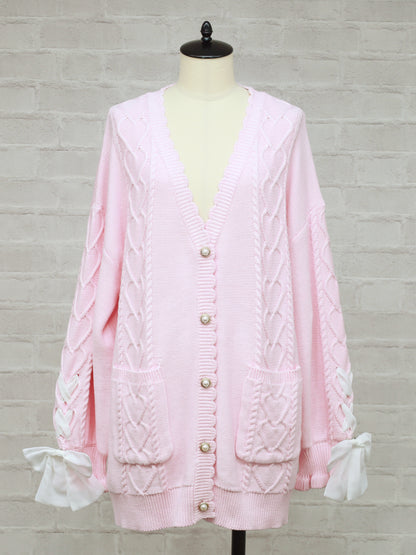 Sugar Ribbon ロングカーディガン ピンク（Pink） FREE ｜Amavel（アマベル）公式サイト