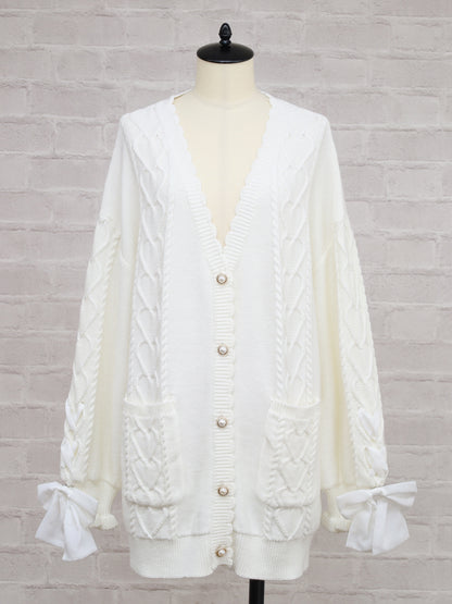 Sugar Ribbon ロングカーディガン アイボリー（Ivory） FREE ｜Amavel（アマベル）公式サイト