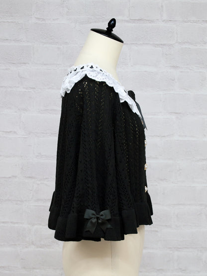 ロマンティックレースすかし編みショート丈ニットポンチョ ｜Amavel（アマベル）公式サイト