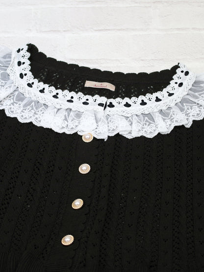 ロマンティックレースすかし編みショート丈ニットポンチョ ｜Amavel（アマベル）公式サイト