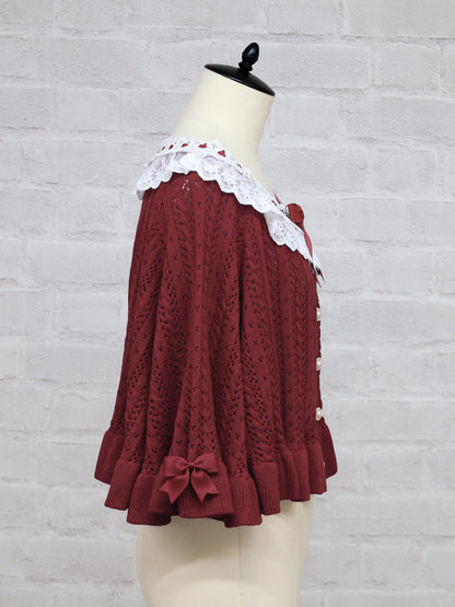 ロマンティックレースすかし編みショート丈ニットポンチョ ｜Amavel（アマベル）公式サイト