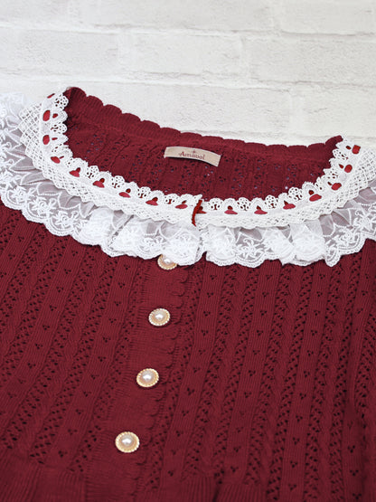 ロマンティックレースすかし編みショート丈ニットポンチョ ｜Amavel（アマベル）公式サイト