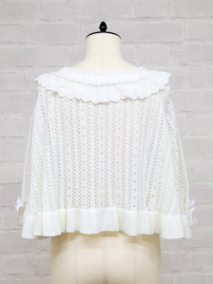 ロマンティックレースすかし編みショート丈ニットポンチョ ｜Amavel（アマベル）公式サイト