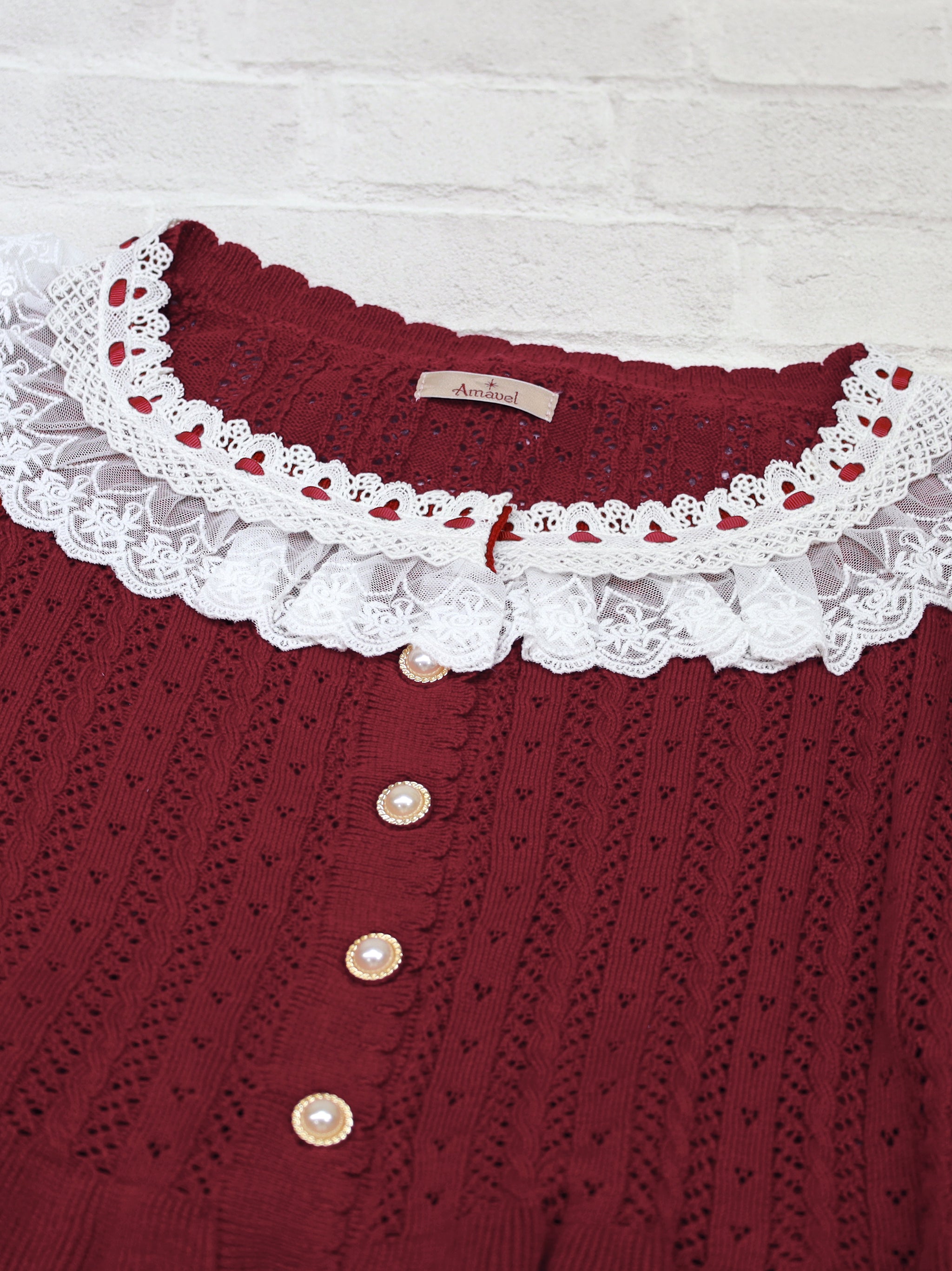 ロマンティックレースすかし編みニットポンチョ ｜Amavel（アマベル）公式サイト