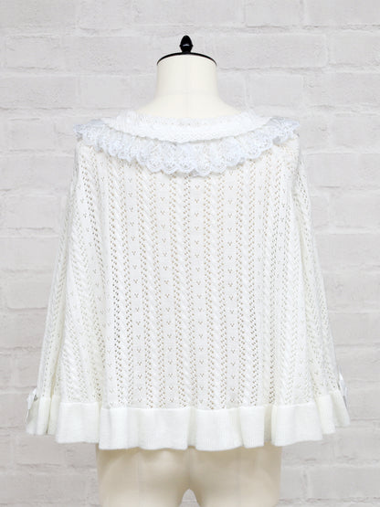 ロマンティックレースすかし編みニットポンチョ ｜Amavel（アマベル）公式サイト