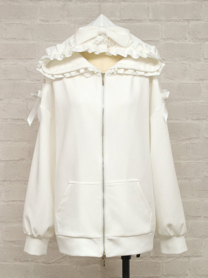 Frill Ribbon ロングパーカー アイボリー（Ivory） FREE ｜Amavel（アマベル）公式サイト
