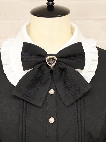 Girly Heart ビジュー付リボンブローチ ブラック（Black） FREE ｜Amavel（アマベル）公式サイト