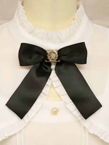 モノグラムバックル付リボンブローチ ブラック（Black） FREE ｜Amavel（アマベル）公式サイト