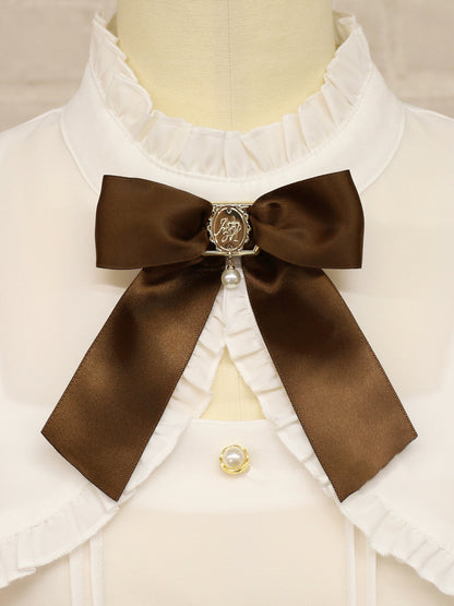 モノグラムバックル付リボンブローチ ブラウン（Brown） FREE ｜Amavel（アマベル）公式サイト