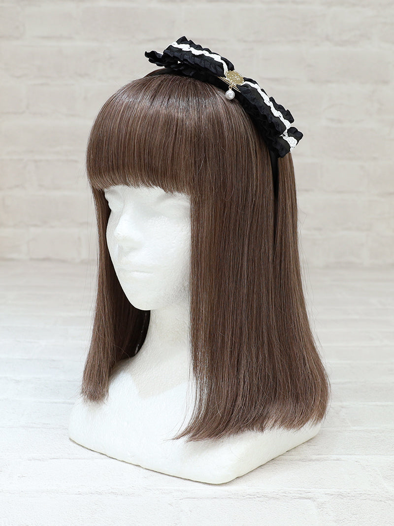 classical lace frill リボンカチューシャ ブラック（Black） FREE ｜Amavel（アマベル）公式サイト