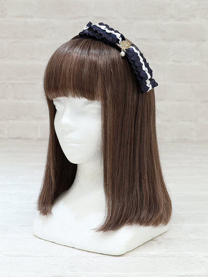 classical lace frill リボンカチューシャ ネイビー（Navy） FREE ｜Amavel（アマベル）公式サイト