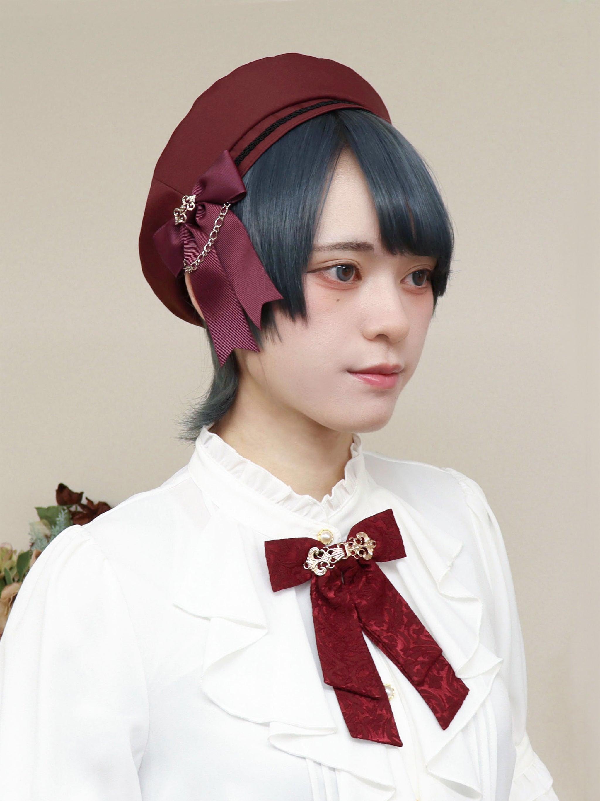 Antique Clasp ベレー帽 ボルドー（Bordeaux） FREE ｜Amavel（アマベル）公式サイト