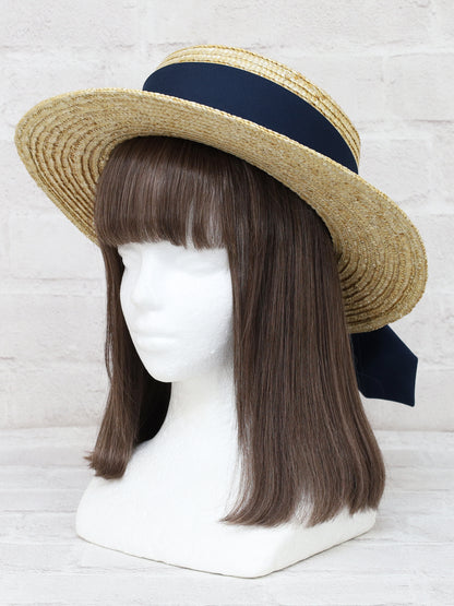 モノグラム刺繡入りリボンカンカン帽 ｜Amavel（アマベル）公式サイト