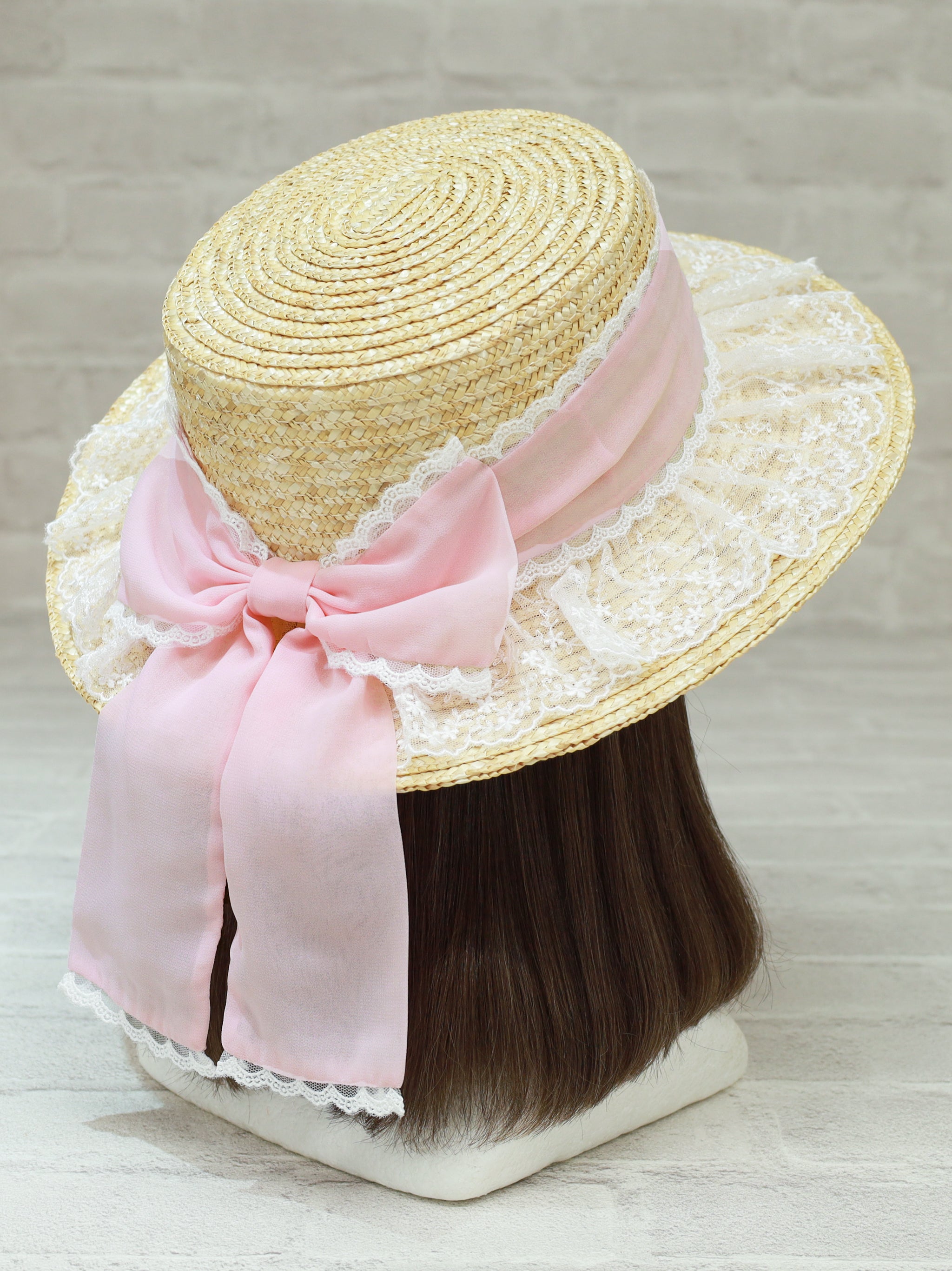 レースリボンカンカン帽 ピンク（Pink） FREE ｜Amavel（アマベル）公式サイト