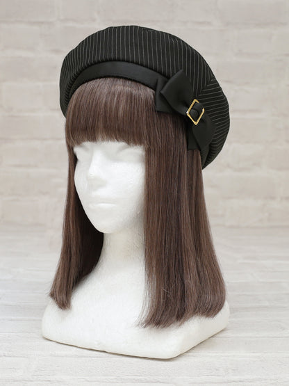 Classic Café Barista ストライプベレー ブラック（Black） FREE ｜Amavel（アマベル）公式サイト