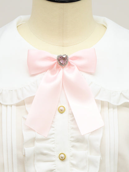 ハートビジュー付リボンブローチ ピンク（Pink） FREE ｜Amavel（アマベル）公式サイト