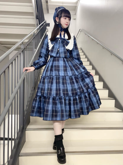 【メンバーズセール対象】Dolly Holiday チェックティアードワンピース(ロング丈)