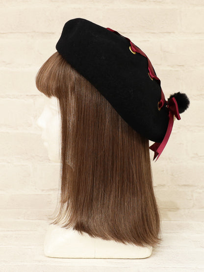 ファーポン付レースアップフェルトベレー ｜Amavel（アマベル）公式サイト